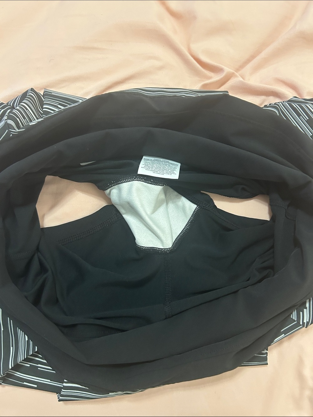 Nike Black tennis or running Skirt with White and Gray Stripes - Picture 3 of 5